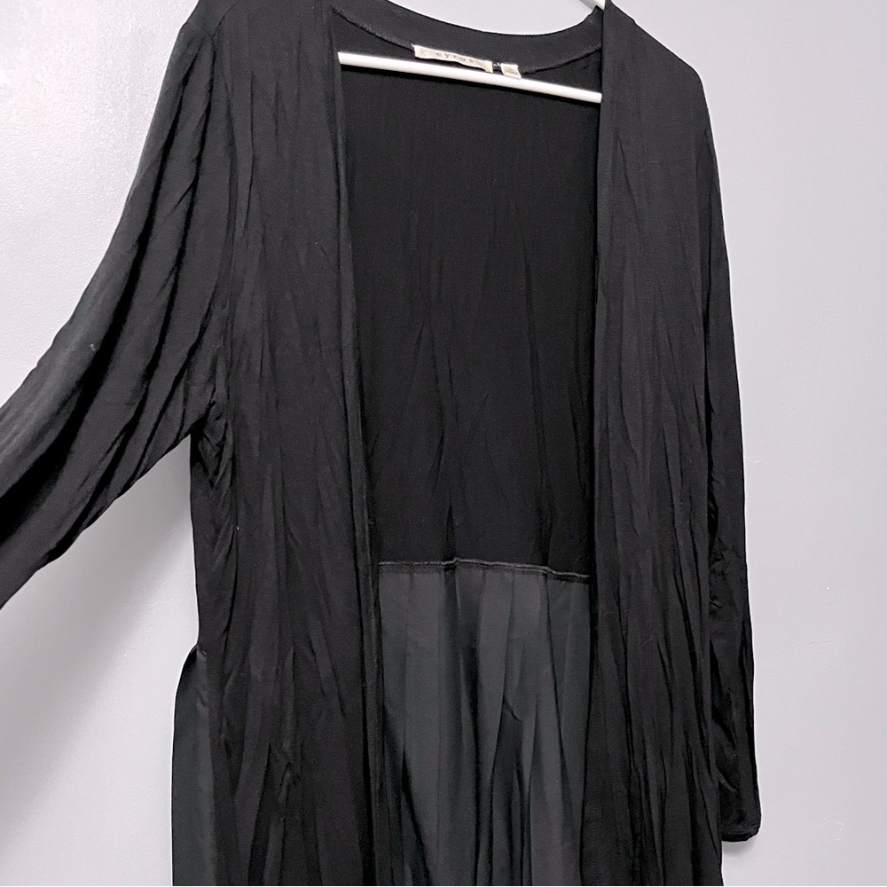 Cyrus Chiffon Ruffle Open Front Duster Cardigan - image 2